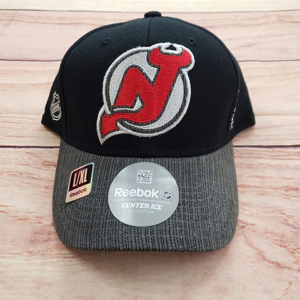 New Jersey Devils Hat Cap Strap Back One Size Black NHL Hockey Mens Adult Reebok